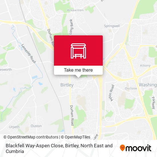 Blackfell Way-Aspen Close, Birtley map