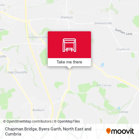 Chapman Bridge, Byers Garth map