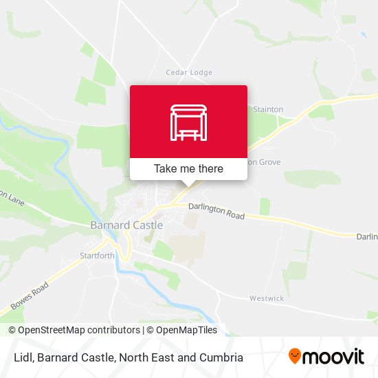 Lidl, Barnard Castle map