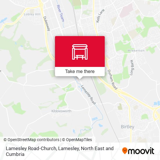 Lamesley Road-Church, Lamesley map
