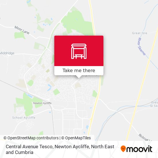 Central Avenue Tesco, Newton Aycliffe map