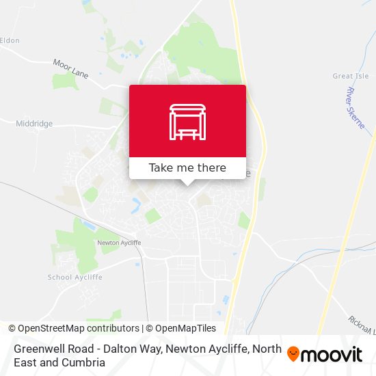 Greenwell Road - Dalton Way, Newton Aycliffe map