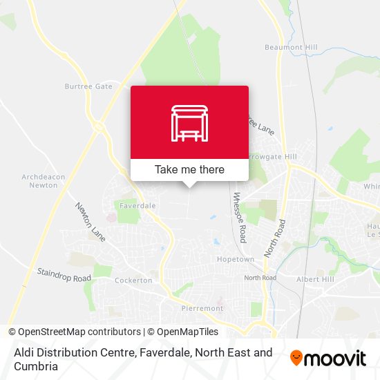 Aldi Distribution Centre, Faverdale map