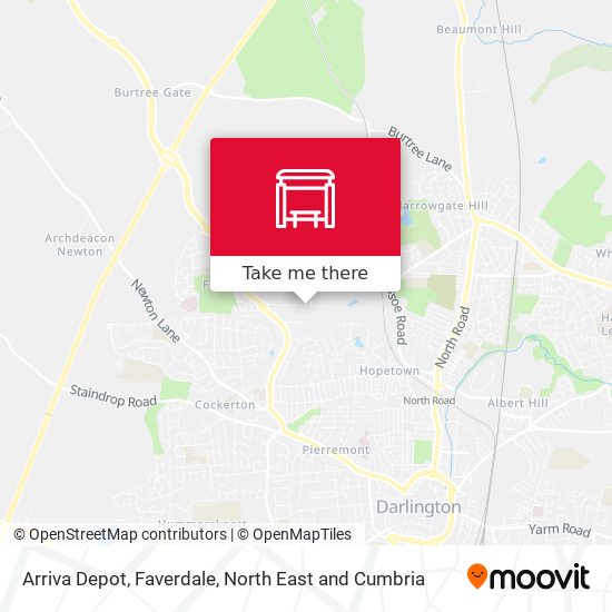 Arriva Depot, Faverdale map