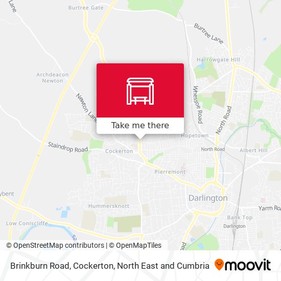 Brinkburn Road, Cockerton map