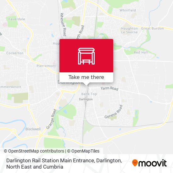 Darlington Rail Station Main Entrance, Darlington map