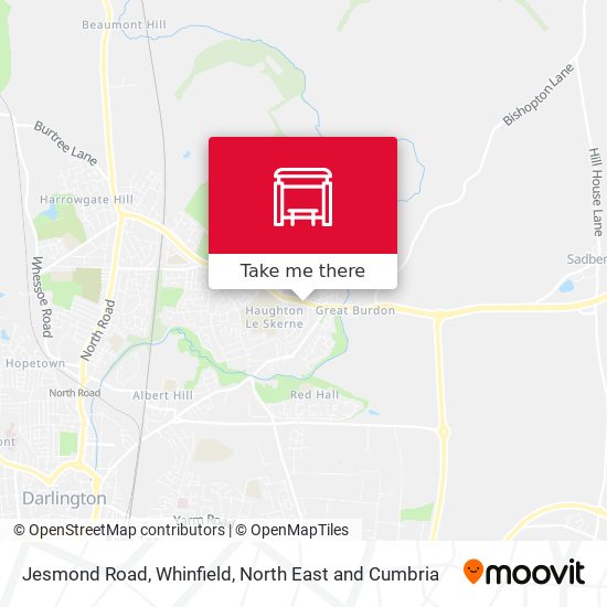 Jesmond Road, Whinfield map