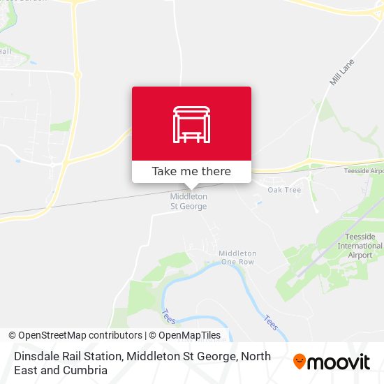 Dinsdale Rail Station, Middleton St George map