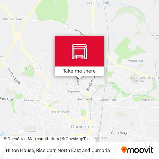 Hilton House, Rise Carr map