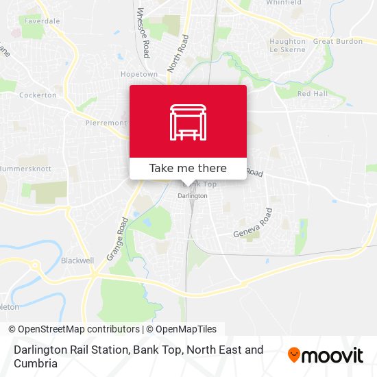 Darlington Rail Station, Bank Top map