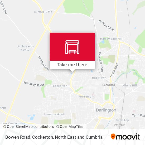 Bowen Road, Cockerton map