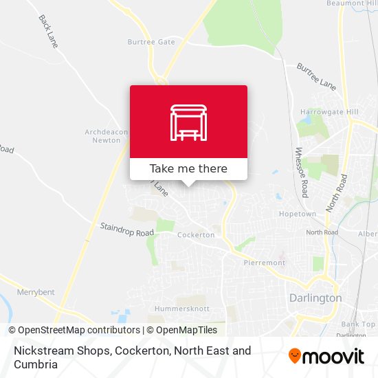 Nickstream Shops, Cockerton map