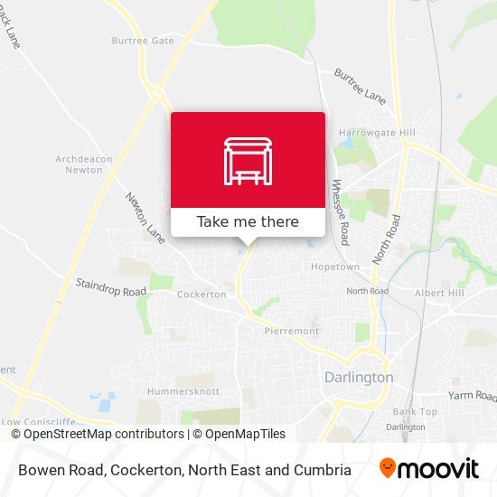 Bowen Road, Cockerton map