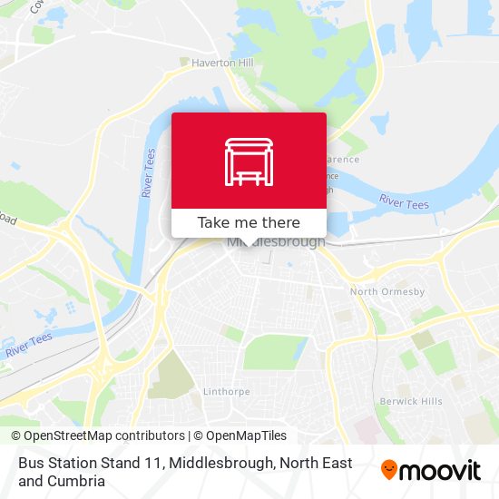 Bus Station Stand 11, Middlesbrough map