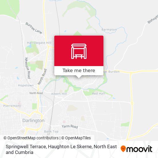 Springwell Terrace, Haughton Le Skerne map