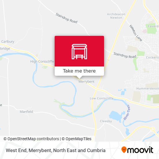 West End, Merrybent map