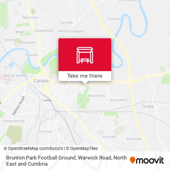 Brunton Park Football Ground, Warwick Road map