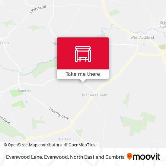 Evenwood Lane, Evenwood map