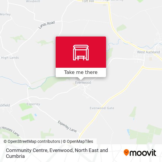 Community Centre, Evenwood map