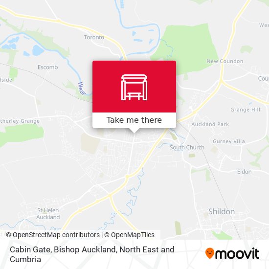 Cabin Gate, Bishop Auckland map