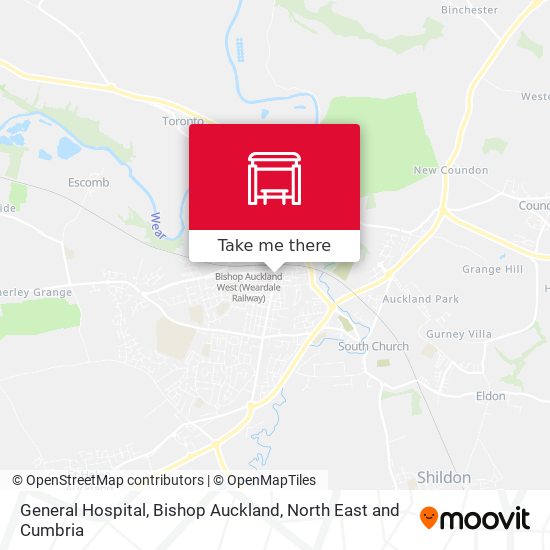 General Hospital, Bishop Auckland map