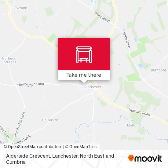 Alderside Crescent, Lanchester map