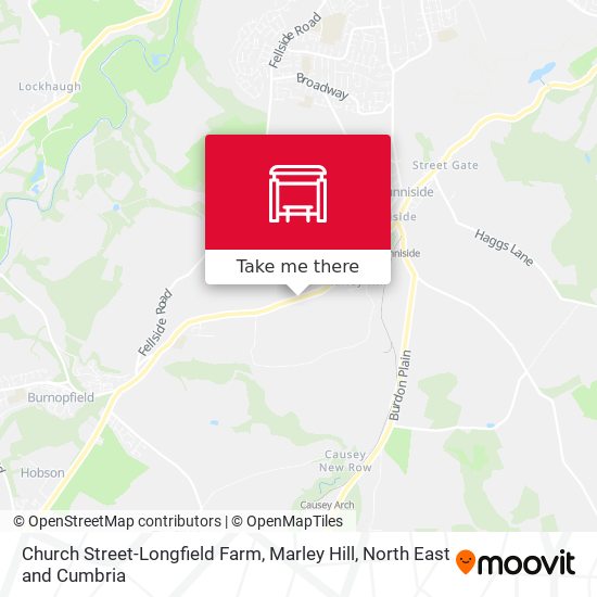 Church Street-Longfield Farm, Marley Hill map