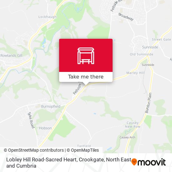 Lobley Hill Road-Sacred Heart, Crookgate map