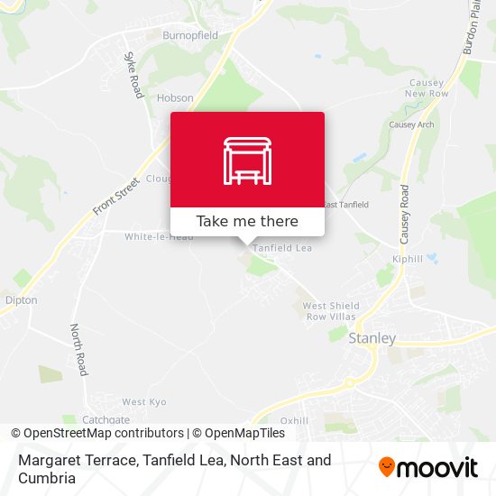 Margaret Terrace, Tanfield Lea map