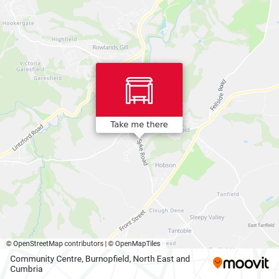 Community Centre, Burnopfield map