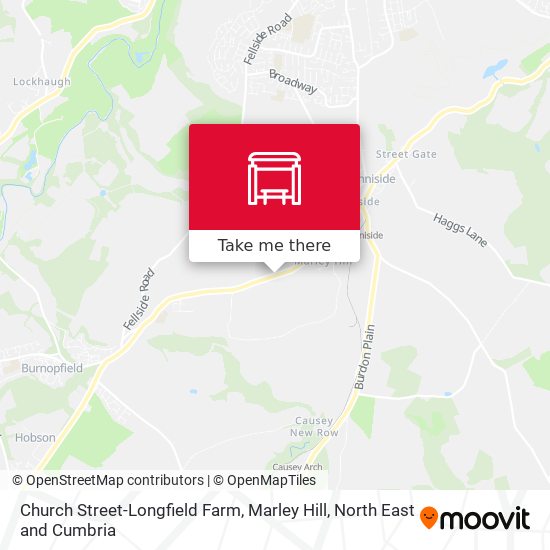 Church Street-Longfield Farm, Marley Hill map