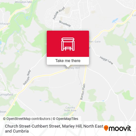 Church Street-Cuthbert Street, Marley Hill map