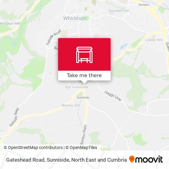 Gateshead Road, Sunniside map