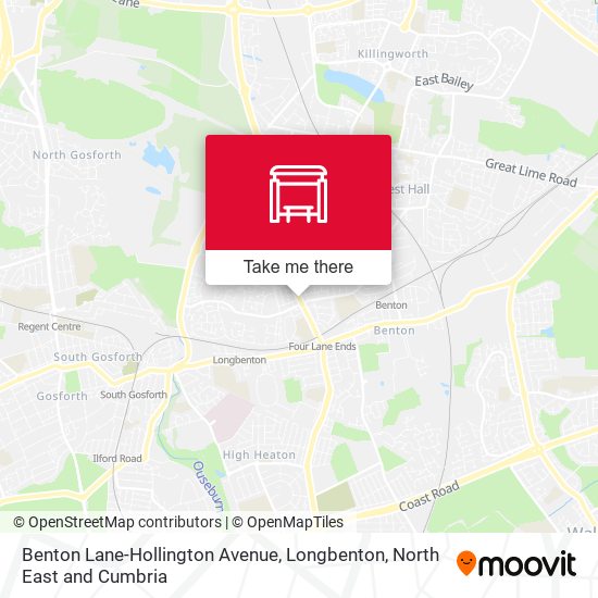 Benton Lane-Hollington Avenue, Longbenton map