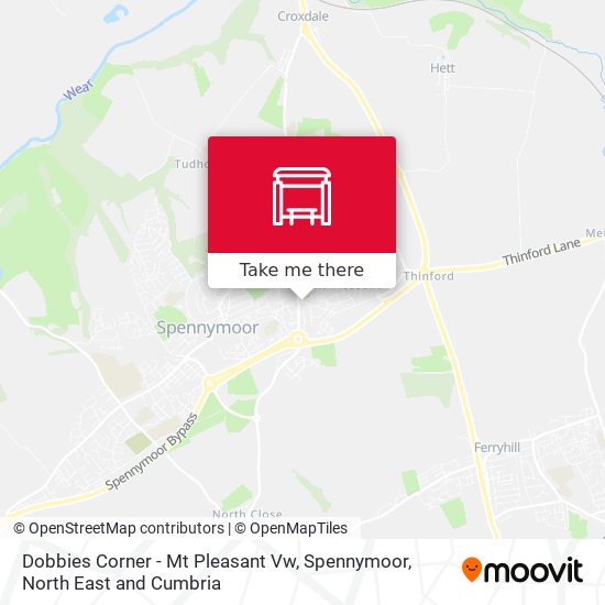 Dobbies Corner - Mt Pleasant Vw, Spennymoor map