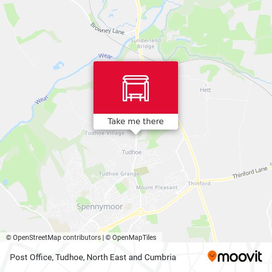 Post Office, Tudhoe map