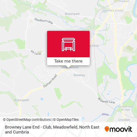 Browney Lane End - Club, Meadowfield map