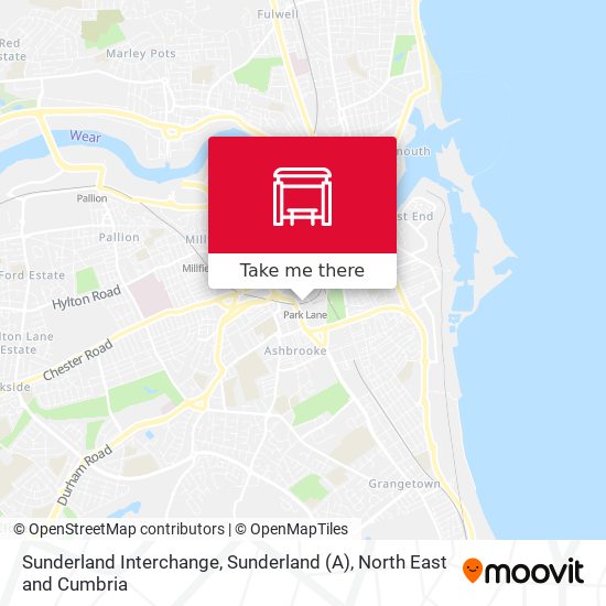 Sunderland Interchange, Sunderland (A) map