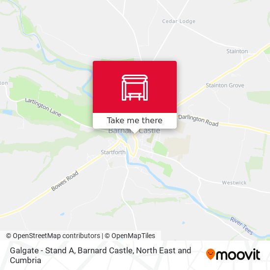 Galgate - Stand A, Barnard Castle map