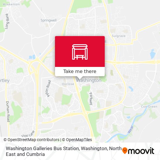 Washington Galleries Bus Station, Washington map