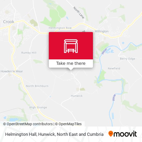 Helmington Hall, Hunwick map