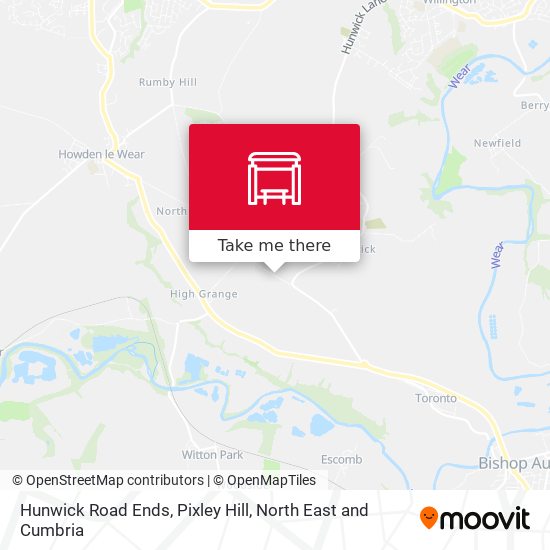 Hunwick Road Ends, Pixley Hill map