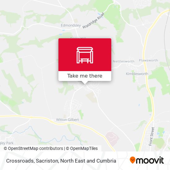 Crossroads, Sacriston map