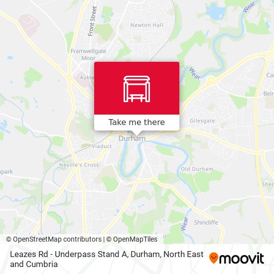 Leazes Rd - Underpass Stand A, Durham map