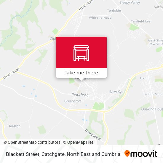 Blackett Street, Catchgate map