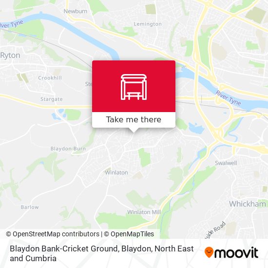 Blaydon Bank-Cricket Ground, Blaydon map