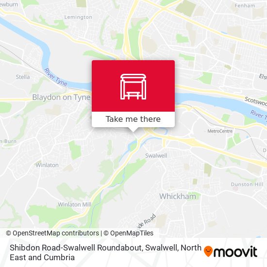 Shibdon Road-Swalwell Roundabout, Swalwell map