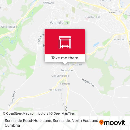 Sunniside Road-Hole Lane, Sunniside map