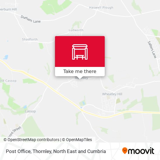 Post Office, Thornley map