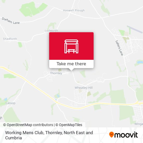 Working Mens Club, Thornley map